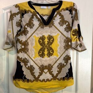 Elegant Yellow and Black Women's Blouse